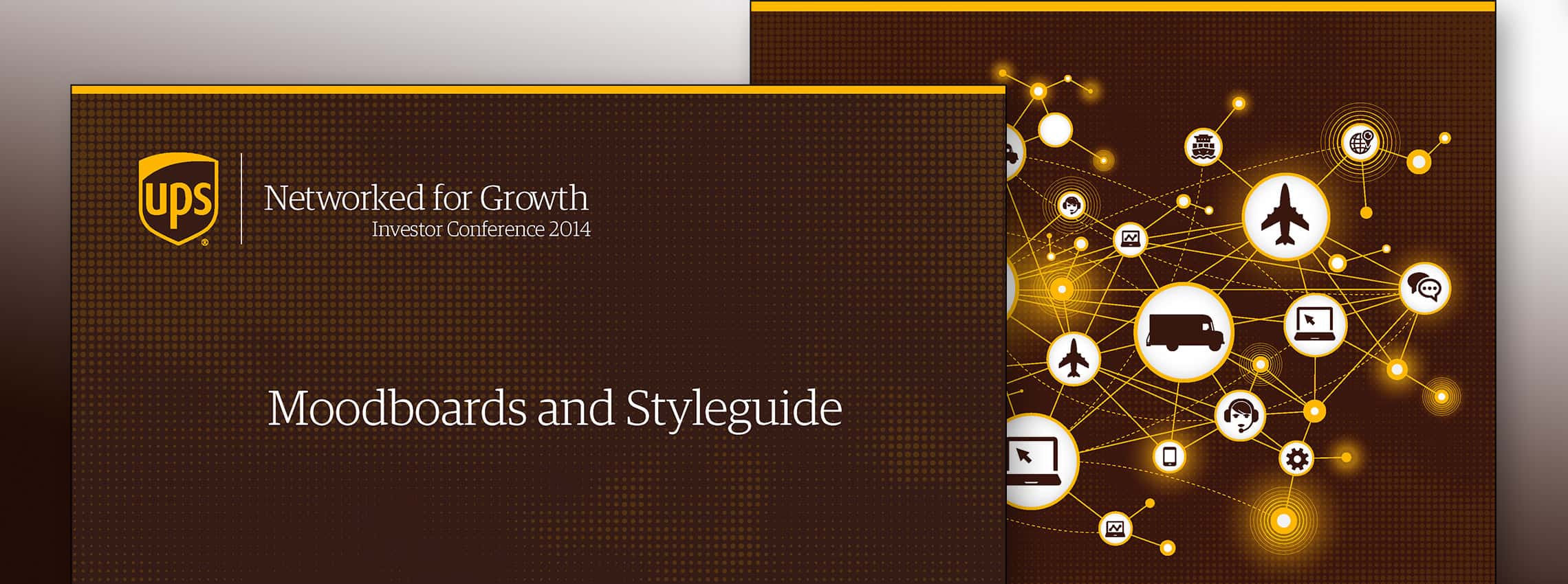 Screenshot of UPS Investor Conference Mood board and style guide