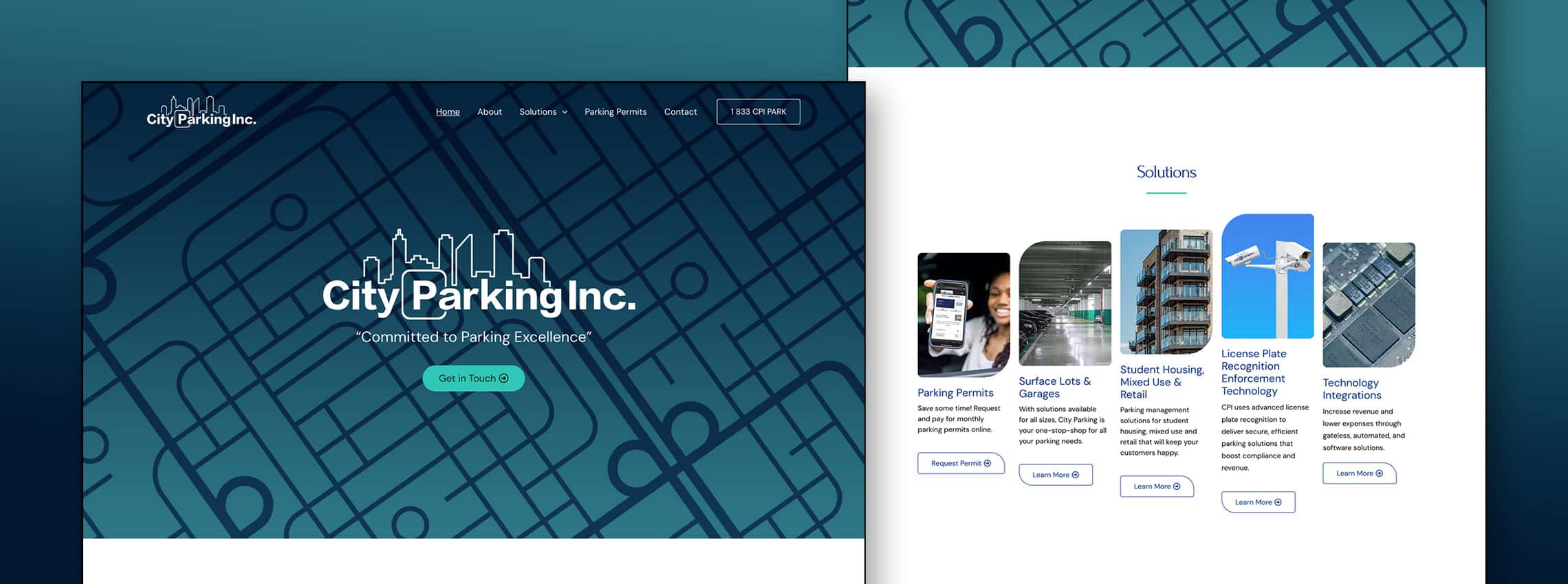 Screenshots of City Parking Inc's website