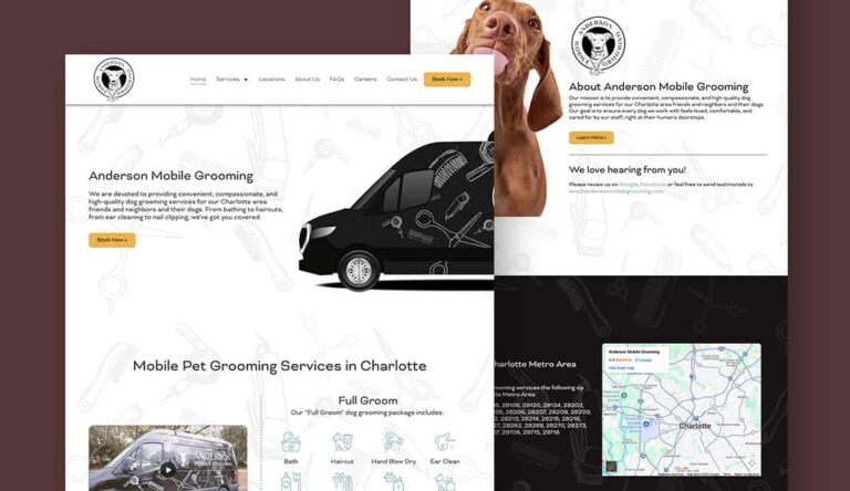 Screenshot of Anderson Mobile Grooming's Website