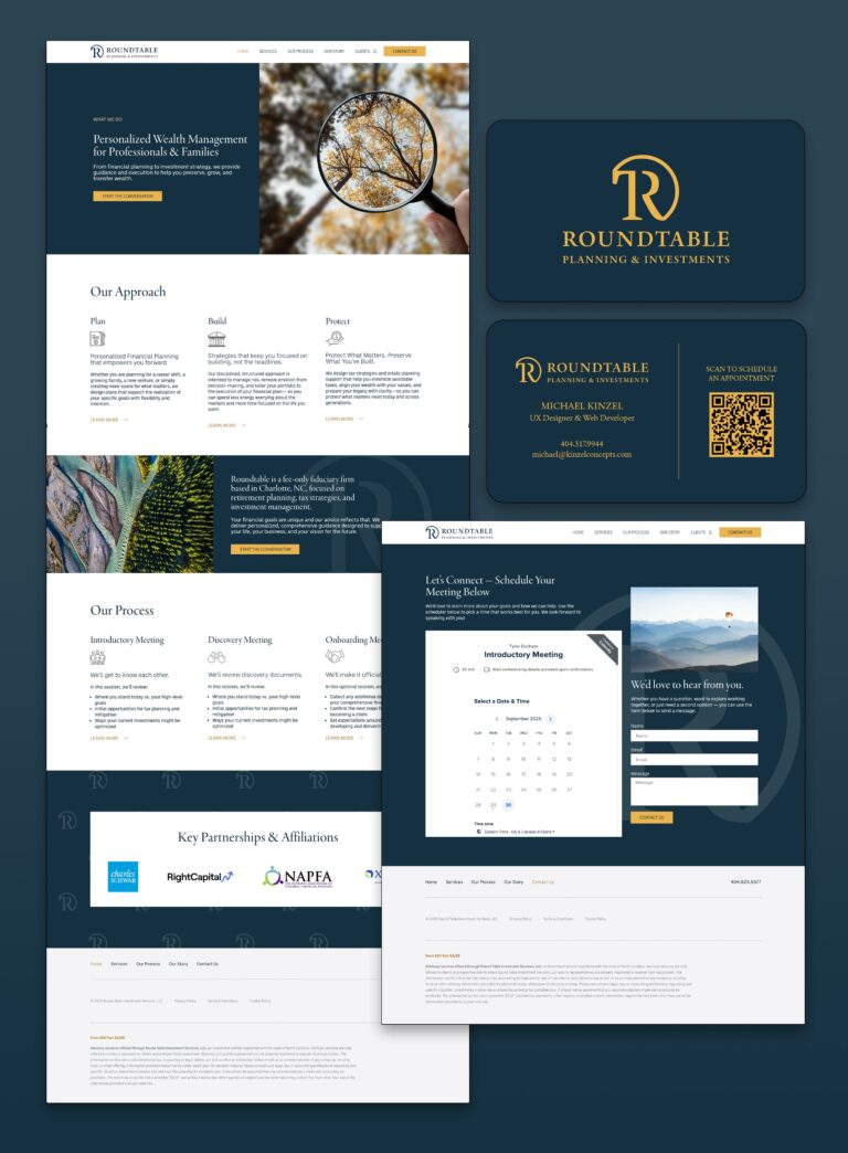 Roundtable website and business cards