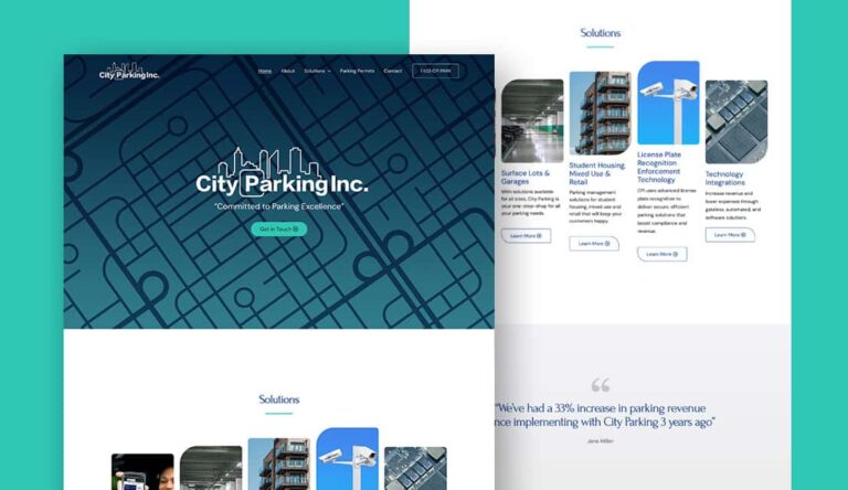 Screenshots of City Parking Inc's website
