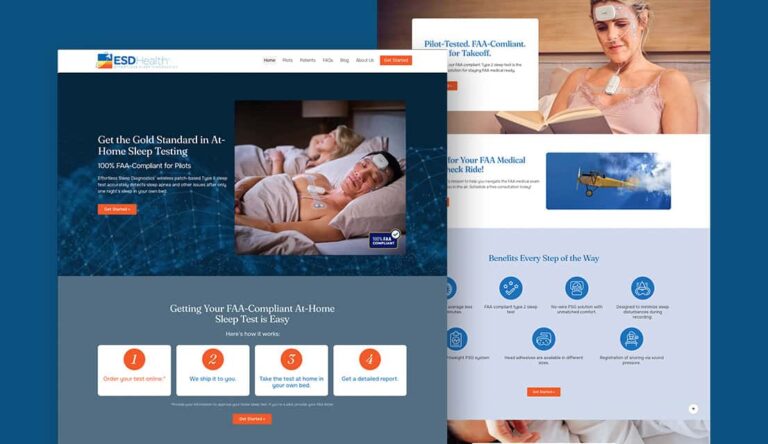 screenshots of Effortless Sleep Diagnostics website