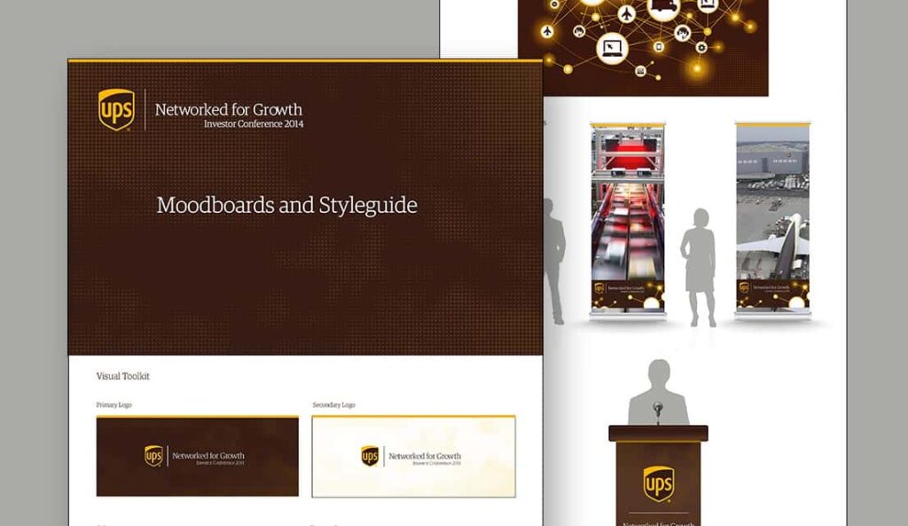 Screenshot of UPS Investor Conference Mood board and style guide