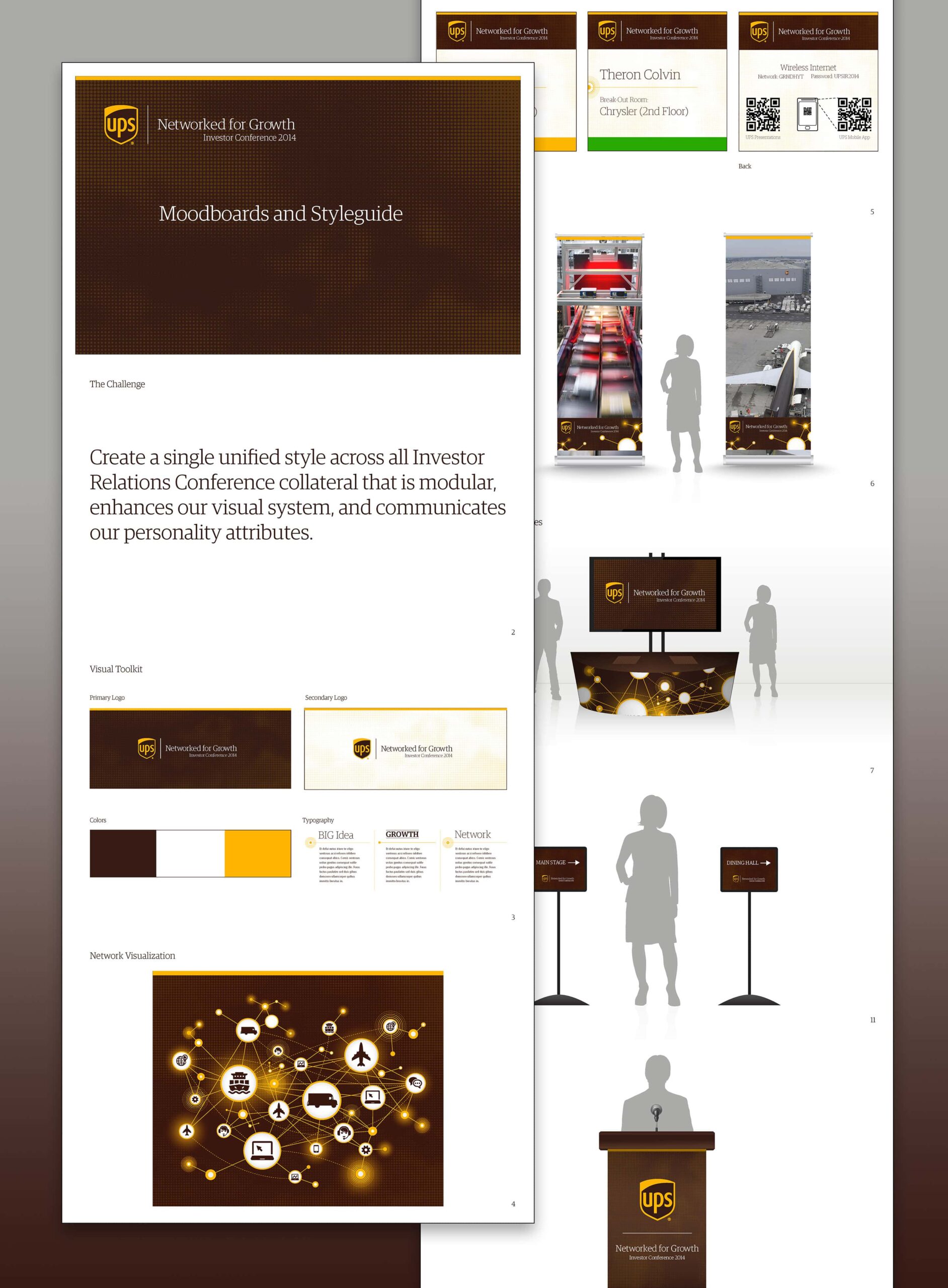 Screenshot of UPS Investor Conference Mood board and style guide